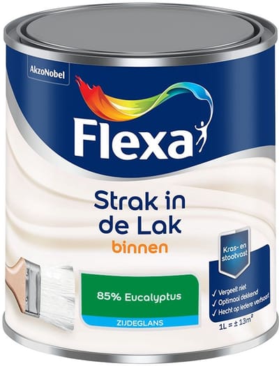 Flexa - Strak In De Lak Binnenlak Zijdeglans - 85% Eucalyptus - Mengverf - 1 L
