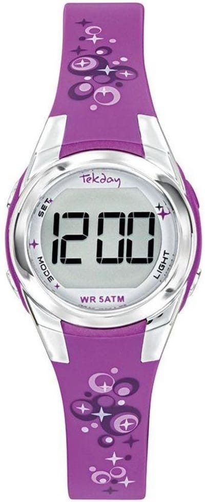 Tekday-Sportief-Digitaal-Kinderhorloge-Paars-Silicone band-Fijn draagcomfort