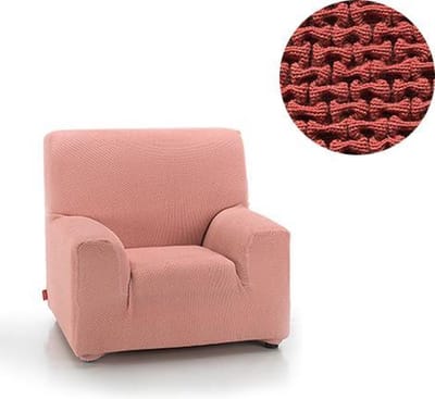 Belmarti® Fauteuilhoes Milan 70cm tot 110cm breed Steenrood - Premium bi-stretch stof - horizontaal en verticaal rekbaar - antistatisch en ademend katoen