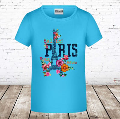 T-shirt paris blauw - Blauw - 146/152