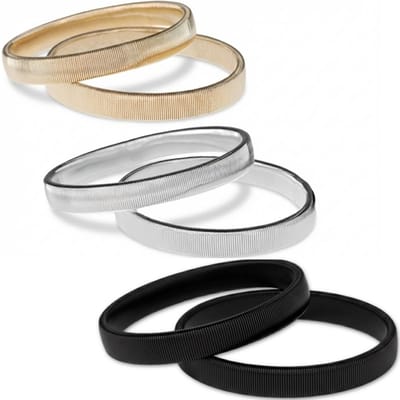 YUGN Deluxe Mouwophouder 3 Paar - Sleeve holder - Mouwophouders Dames Heren 6 stuks - 2x Zilver 2x Goud 2x Zwart