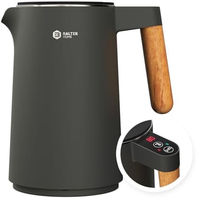 Roestvrijstalen waterkoker met temperatuurinstelling en warmhoudfunctie