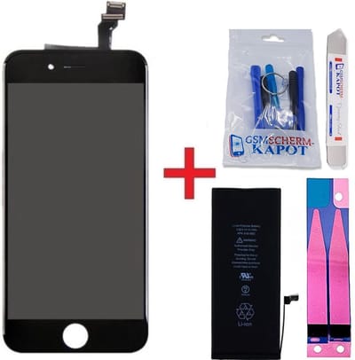 LCD Scherm + Batterij Geschikt voor iPhone 6 – Premium – Zwart