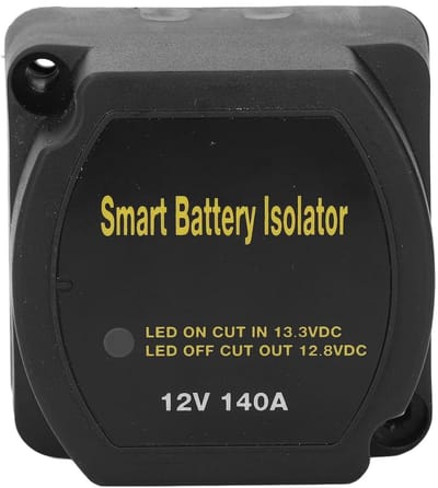Dubbele Batterij Isolator - Automatische Oplader - Voertuig Energiebeheer - Intelligent Energiebeheer - 12V 140AMP - Zwart