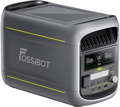 Fossibot F1800 Draagbaar energiecentrum - 1800 W - 1024 Wh LiFePO4-accu - 7 Uitgangen - 1200 W Wisselstroomingang - Bediening via App - Groen