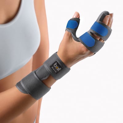 Bort Manucarpal Soft Polsbrace – Pols bandage voor Pols Ondersteuning – Carpaal Tunnel Syndroom, Polsartrose en Instabiliteit – Incl. Fixatiespalk - Pols Brace Mineraalgrijs - Maat S rechts