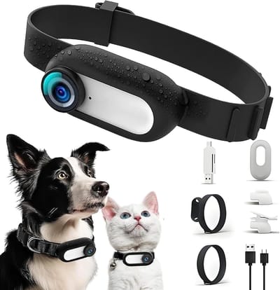 Dailygoods - Kat Camera Halsband - HD 1080P - USB Oplaadbare - Mini Kraag Camera - Draadloze Verbinding - Geschikt voor Honden en Katten