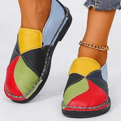 Nieuwe Verkoop Dames Patches Stiksels Platte Casual Schoenen voor Vrouw Zomer Flats Zachte Snoepkleuren Schoenen 38 geel