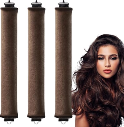 Clerby - Heatless Curls - Krullen zonder Hitte - Haarkrullen - Haarrollers met Klipjes - Krulspelden - Bruin
