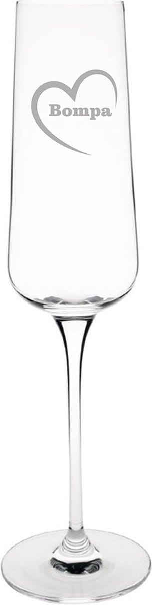Champagneglas gegraveerd - 27cl - Bompa-hartje