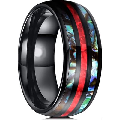 Bagues de Mariage de Luxe pour Homme en Acier Inoxydable Couleur Or 8mm Incrustées de Météorites Bagues de Fiançailles pour Homme Bijoux de Fête Livraison Directe 8