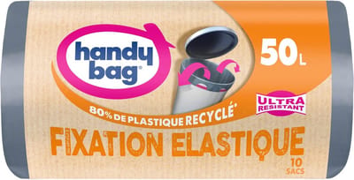 Gerecycleerde Kunststof Vuilniszakken met Elastische Bevestiging - Duurzaam en Lekvrij - 50L