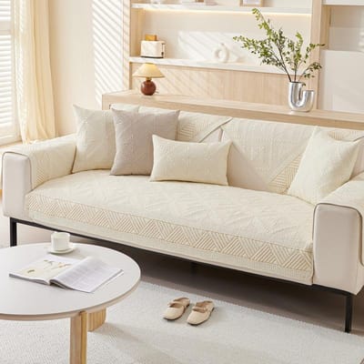 Nouveau Coussin de Canapé en Pur Coton pour Toutes Saisons, Coussin de Siège en Tissu de Coton Antidérapant, Housse de Canapé en Cuir, Serviette en Tissu 70*70cm