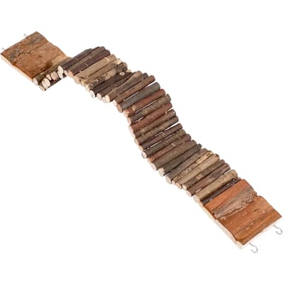 BUIGBARE HOUTEN BRUG Voor Knaagdieren - 50x30cm