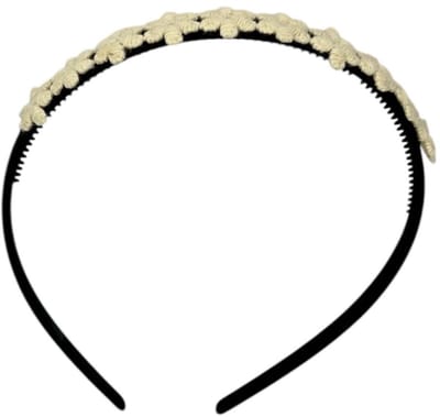 Diadeem flower - kleine bloemetjes - zwarte kleur diadeem – licht gele bloemen