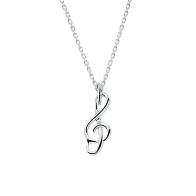 zilver wit collier hanger g-sleutel 41 + 4 cm 1020358