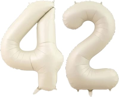 Cijfer Ballonnen Ballon Cijfer 42 Verjaardag Versiering Feest Helium Ballonnen Cijferballon Folieballon Wit Xl Formaat