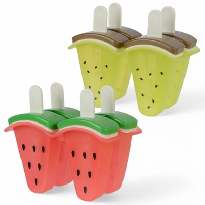 Dailygoods- IJsvormset - Herbruikbare Ijslolly Vormen - 2 Ontwerpen - 8 Ijslolly's - BPA-vrij Kunststof - Geschikt voor Levensmiddelen - Ijslollyvormen