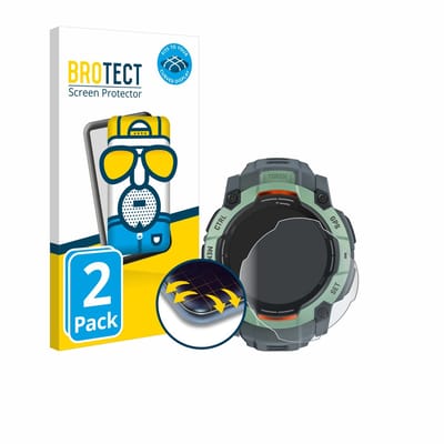 BROTECT - Screenprotector voor Garmin Instinct 3 AMOLED (50 mm) - Folie Beschermfolie matte volledig dekking 2 Stuks