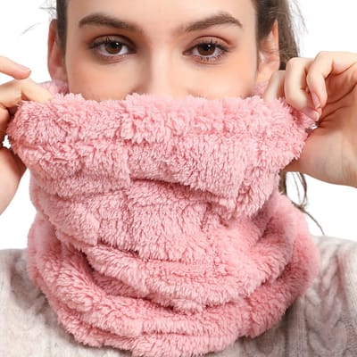 Livano Nekwarmer - Heren - Dames - Fleece - Motor - Bandana - Masker - Colsjaal - Winter - Sjaal - Gewatteerd - Donker Roze