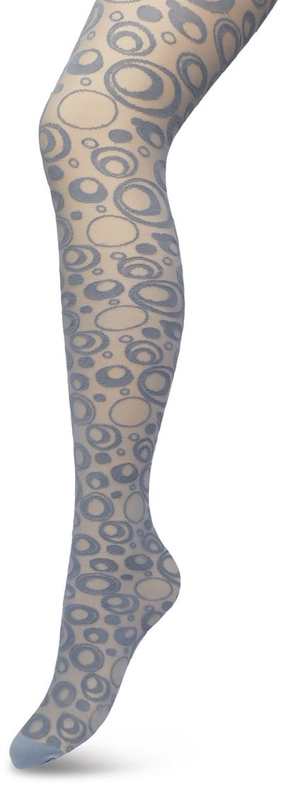 Bonnie Doon Panty 50 Denier Grijs/Blauw Dames maat S/M - Rondjes en stipjes - Print - Cirkels - Dot Panty - Gladde Naden - Maximaal Draagcomfort - Circkles and Dots Tights - Chique Panty - Feestelijk - China Blue - BP221904.179