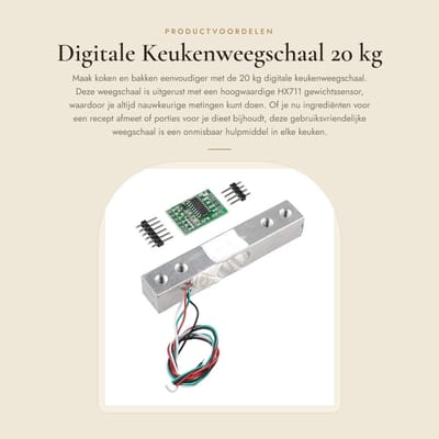 Dailygoods- Keukenweegschaal 20 kg - Digitale Precisie Weegschaal - Oplaadbare Keukenweegschaal - Weegschaal met Sensor - Eenvoudige Digitale Bediening - Laag Energieverbruik