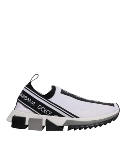 Dolce & Gabbana Zwarte Witte Slip On Sorrento Sneakers Schoenen