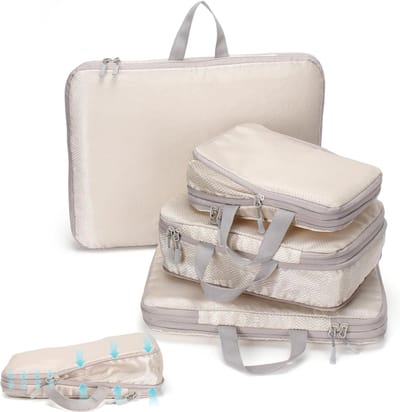 Famanu – Compressie inpakblokken set voor reizen - waterdichte packing cubes voor koffer en rugzak - ruimtebesparende kledingorganizers - set van 4 maten XL L M S