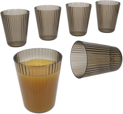 MamboCat 6-delig ToGo waterglas grijs van kunststof - 10490