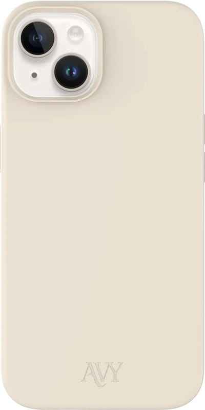AVY Hoesje geschikt voor Apple iPhone 14 / 13 | Compatibel met MagSafe | Back Cover | Liquid Silicone | Comfortabel in de Hand | Beige