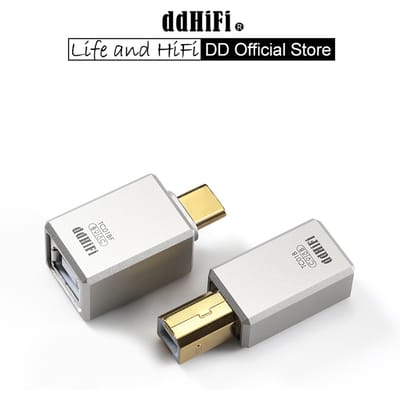 DD ddHiFi TC01B / TC01BF HiFi kwaliteit USB-B naar USB-C adapterconverter met CNC-gefreesde unibody en vergulde connectoren