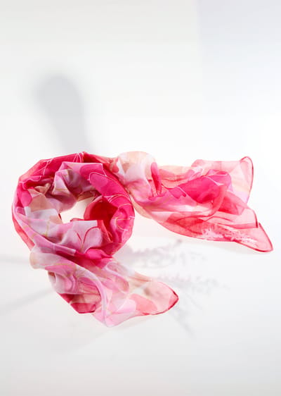 Sjaal - roze / cognac - Gr. Standaardmaat van Goldner Fashion