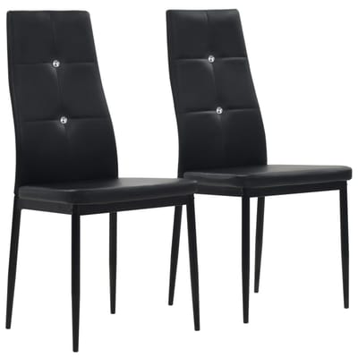 vidaXL - Eetkamerstoelen - 2 - st - kunstleer - zwart