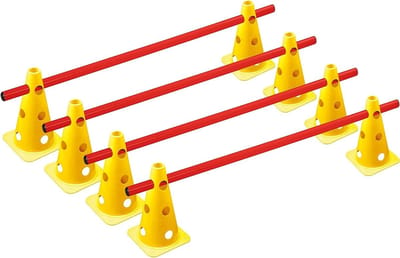 Trainingshorden Set - Kegels en Stangen - Sport Behendigheid Training - Multifunctionele Gaten - 4 Stuks 1 Meter