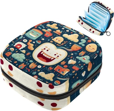 Menstruatiezakjes - Opbergtasje - Hygiëne en privacy - Praktisch met vakjes - 12x17x17 cm - Grijs