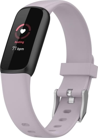 By Qubix - Compatible Fitbit bandje - Geschikt voor fitbit luxe bandje - Sportbandje met gesp - Maat: Small - Licht paars Smartwatchbandje horlogeband polsband Armband Strap Band Watchband