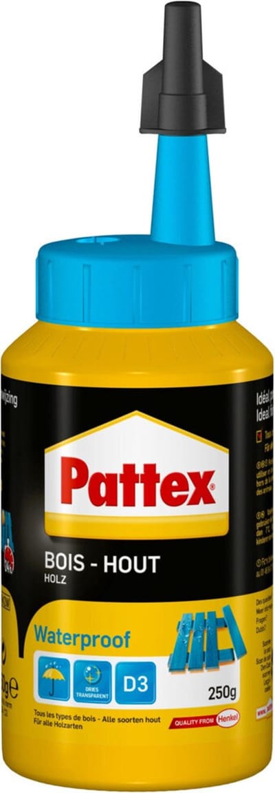 Pattex Houtlijm Super Waterproof - 12 x 250 gr - Voordeelverpakking