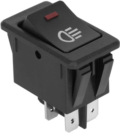 ProRide Auto Mistlamp Schakelaar OFF-ON - 35A 12V - 4-Pins - Met Opdruk - Rood Indicatielampje