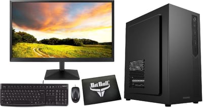 AMD Ryzen 5 PC met Monitor en MS Office 2024|8GB RAM|250GB SSD|Complete Computer Set|24" Scherm met Speakers, Logitech MK120 Toetsenbord (AZERTY, BE/FR), Muis en Muismat|WiFi 6|Bluetooth 5.4|Gamdias Mars