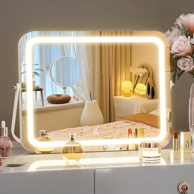 Dimbare Make-upspiegel met Verlichting en 360 Graden Rotatie – 5x Vergrootglas