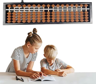 Telraam - Rekenmachine telraam - Wiskunde leren - Met resetknop - 17 gang - Zwart bruin