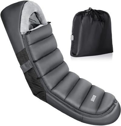Voetenzak Kinderwagen - Winterhoes Buggy - Warm en droog - Waterdicht Koraal Fleece - 104cm x 44cm - Donkergrijs