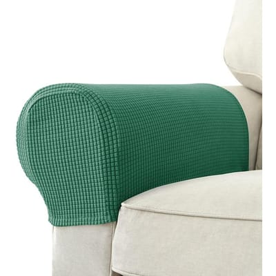 Housse d'accoudoir de canapé en jacquard pour salon, extensible, couleur unie, protection de siège, housse de fauteuil, housse de canapé amovible, 2 pièces 1 set (2 pieces)