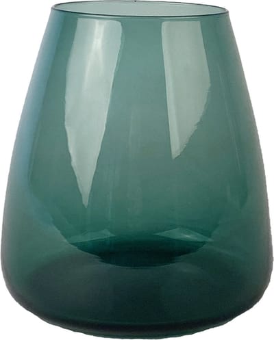 XLBoom DIM vaas Small Groen – 15×15×16,5cm - Mondgeblazen glazen vaas in kleur – Vaatwasbestendige vaas, design voor in huis – Artistieke woondecoratie van glas