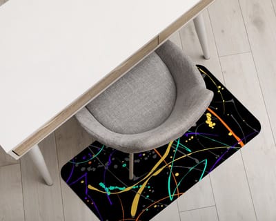 Coloray Vloerbeschermer - Bevlekte foto Vloerbeschermer Bureaustoel - 100x70 cm - Veelkleurig Bureaustoelmat - Vloerbeschermer Vinyl - PVC Vloerbeschermer - Rechthoekige Mat - Abstracties Thema