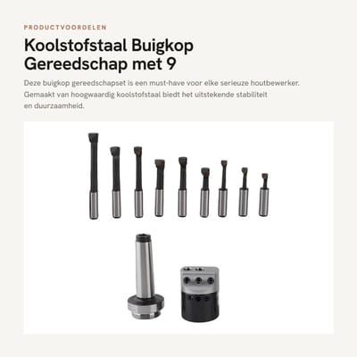 Dailygoods - Koolstofstaal Buigkop Gereedschap met 9 Inbussleutels