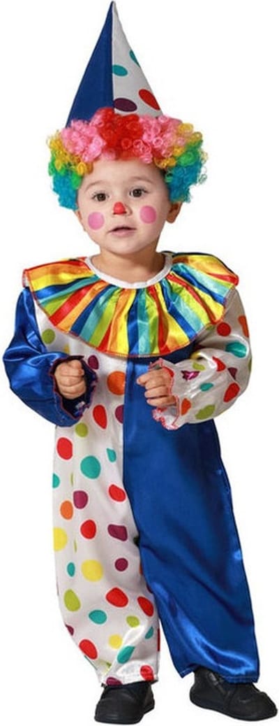 Atosa Verkleed set voor peuters - clowntje - multi kleuren - 2-delig - carnaval verkleedkleding 12-24 mnd