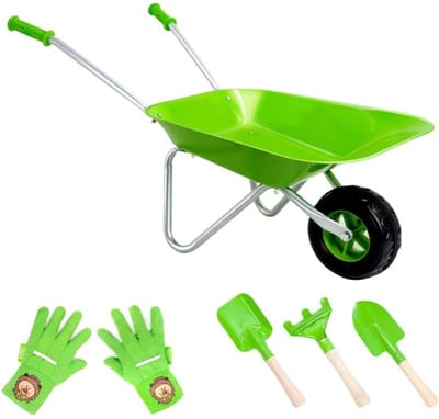 Thuys – Kruiwagen Kind – Speelgoed – Tuingereedschap Kind – 74 x 36 x 44cm – Groen