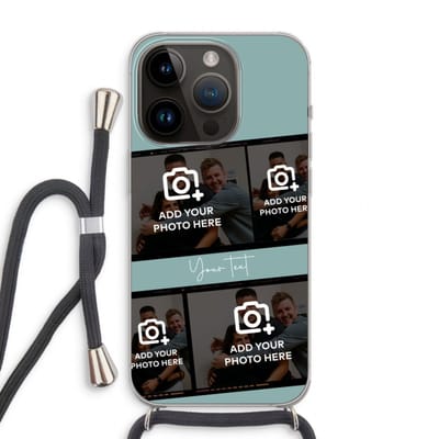 Gepersonaliseerd - Case Company® - Hoesje met koord geschikt voor iPhone 14 Pro hoesje met Koord - Filmrol N°2 - Telefoonhoesje met Zwart Koord - Extra Bescherming aan alle Kanten en Over de Schermrand