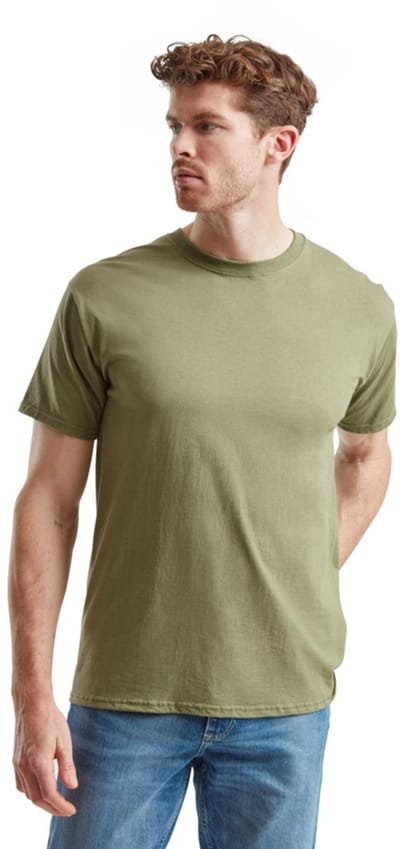 T-shirt Fruit Of The Loom Valueweight Volwassen Klassiek Olijfgroen - S